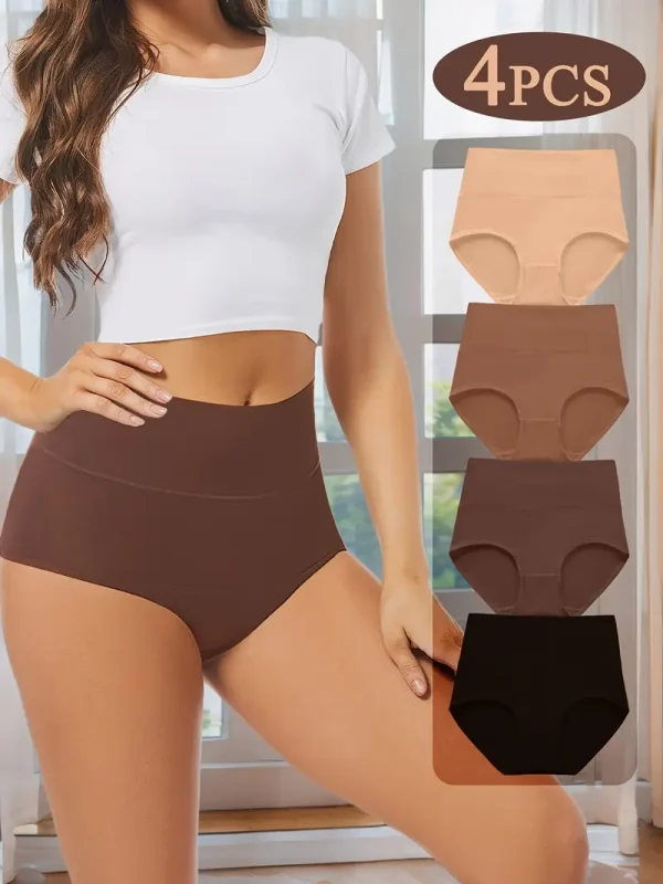 4pcs Elegant High-Waist Women's Briefs