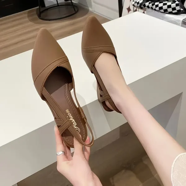 Women's Beige PVC Mid-Heel Shoes